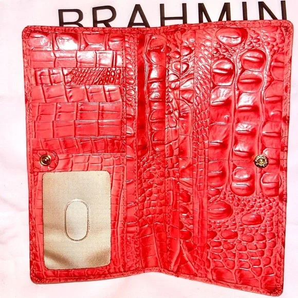 Brahmin Melbourne Ady Slim Bifold Wallet in Petunia Pink Ombré. Rare EUC - Picture 3 of 7
